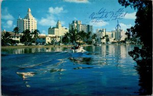 Florida Miami Beach Hotel Row and Indian Creek 1957