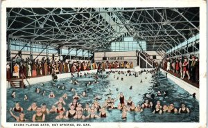 HOT SPRINGS, SD South Dakota   EVANS PLUNGE BATH   Swimmers  1936  Postcard