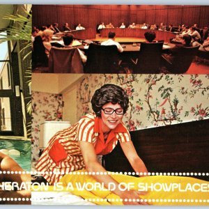 c1970s Sheraton Hotels Worldwide Pool Meeting Lounge Multi View Oversized PC 8P