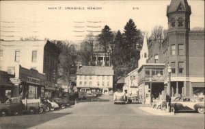 Springfield Vermont VT Main St. Cars c1940s Postcard