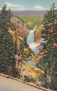 Wyoming Yellowstone National Park Lower Falls From Artist Point Grand Canon O...