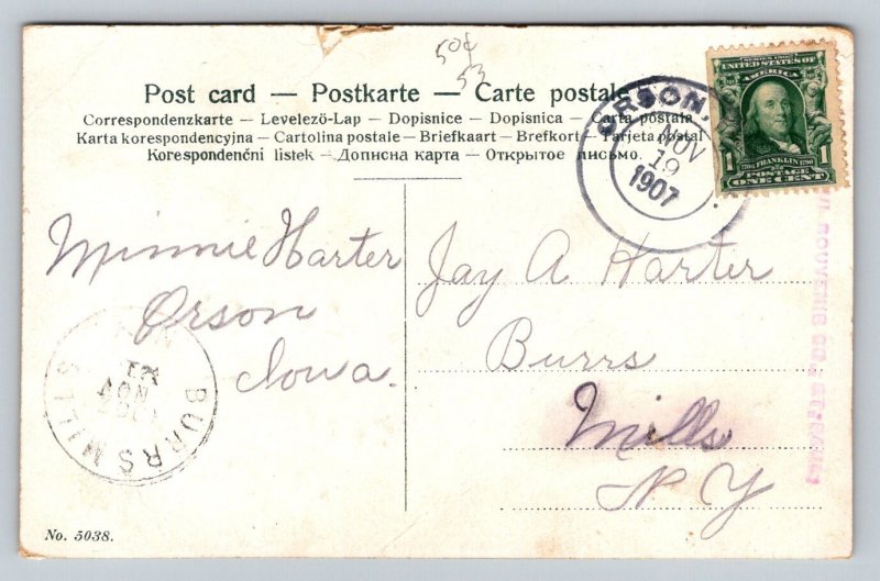 1907  Greetings From Mondamin  Iowa    Postcard