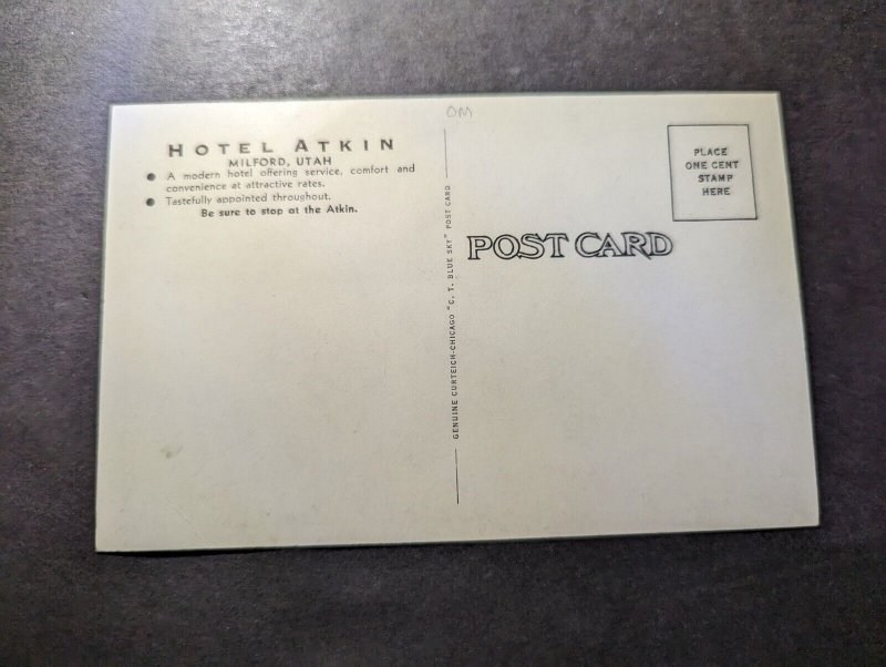 Mint USA Postcard Hotel Atkin Milford UT Utah