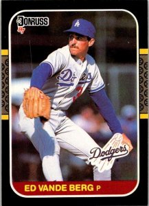 1986 Donruss Baseball Card Ed Vande Berg Los Angeles Dodgers sk12317