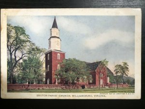 Vintage Postcard 1907 Bruton Parish Church Williamsburg Virginia