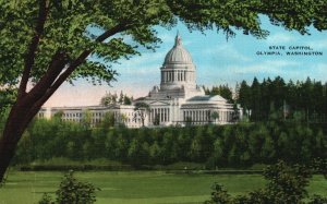 Vintage Postcard 1946 State Capitol Architectural Building Olympia Washington WA