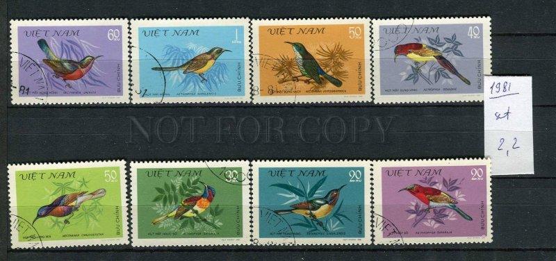 265098 VIETNAM 1981 year used stamps set BIRDS