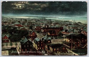 1907 Bird's Eye View Of Atlantic City New Jersey NJ Buildings Residence Postcard