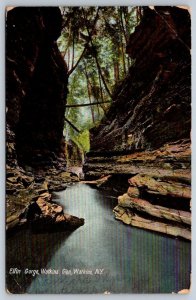 Elfin Gorge, Watkins Glen, New York, Antique 1909 Postcard