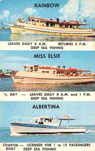 Clearwater Beach Florida Fishing Boat Multiview Vintage Postcard K69501