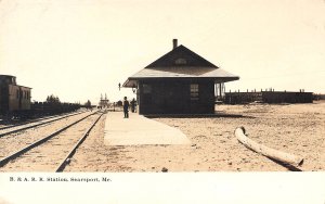 Searsport ME Bangor and Aroostook, Railroad Station, RPPC