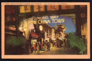 California LOS ANGELES Enchanting Chinese Settlement pm1949 LINEN