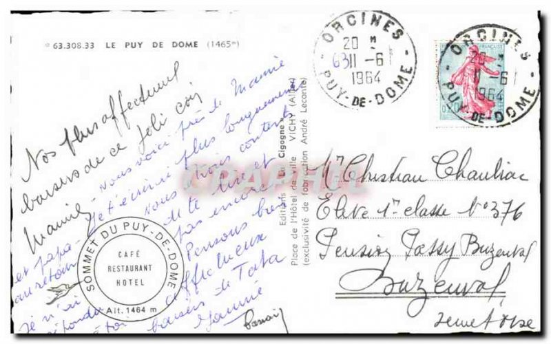 Old Postcard Le Puy de Dome