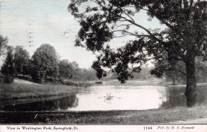 SPRINGFIELD ILLINOIS VIEW IN WASHINGTON PARK~B S BENNETT #1144 POSTCARD 1911 PM