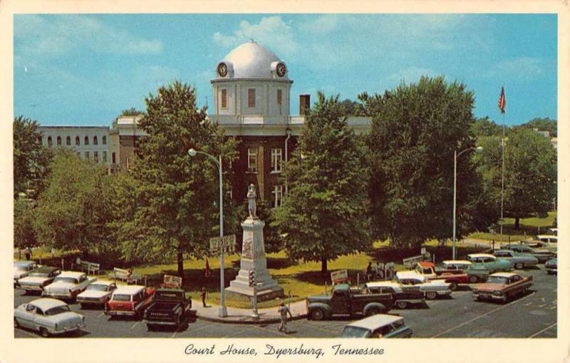 Dyersburg Tennessee Court House Confederate Monument Vintage Postcard K72762