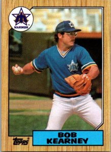 1987 Topps Baseball Card Bob Kearney Seattle Mariners sk3331