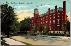 VINTAGE POSTCARD ST. MARY'S HOSPITAL LOCATED QUINCY ILLINOIS POSTED 1911