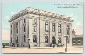 Aberdeen South Dakota~US Courthouse & Post Office~Horse & Buggy~c1910 Postcard 