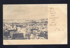 CANANDAIGUA NEW YORK DOWNTOWN BIRDSEYE VIEW ANTIQUE VINTAGE POSTCARD NY