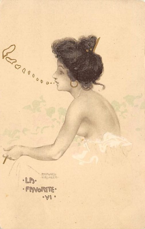 Artist Signed Raphael Kirchner La Favorite VI Artist Signed Writing on back l...