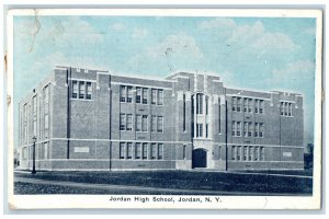 1933 Jordan High School Exterior View Building Jordan New York Vintage Postcard