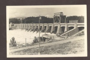 RPPC BONNEVILLE DAM WASHINGTON SPILLWAY WATER VINTAGE REAL PHOTO POSTCARD