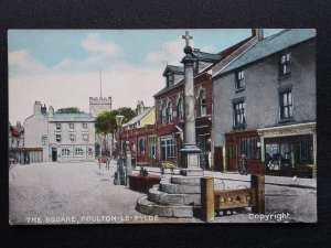 Lancashire POULTON LE FYLDE The Square & VILLAGE STOCKS c1907 Postcard