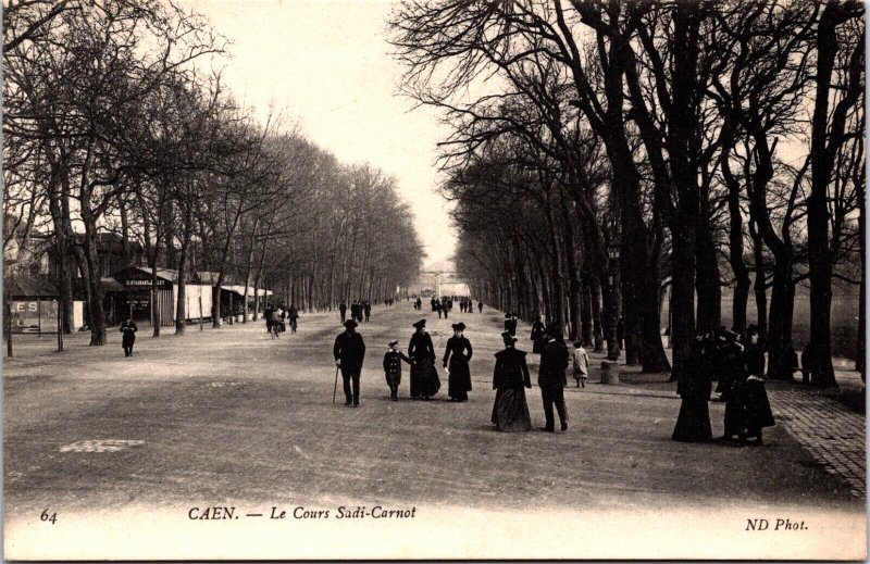 France Caen Le Cours Sadi Carnot Vintage Postcard 09.97