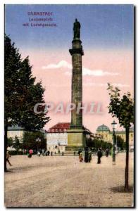 Old Postcard Darmstadt Louisenplatz put Ludwigssaule