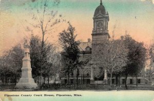 2~Postcards PIPESTONE Minnesota MN  SCHOOL & COUNTY COURT HOUSE~Civil War Statue