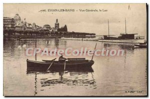 Old Postcard Evian Les Bains Vue Generale Lake