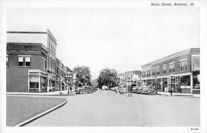 Rantoul Illinois birds eye view Main St business district antique pc ZC549097