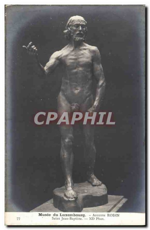 Old Postcard Musee du Luxembourg Auguste Rodin's St. John the Baptist