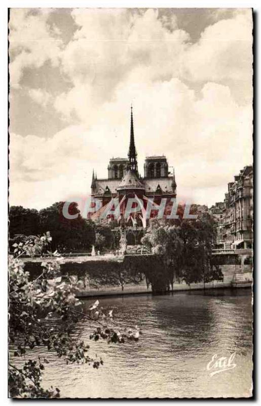 Paris Old Postcard apse of Notre Dame for the Quai de la Tournelle