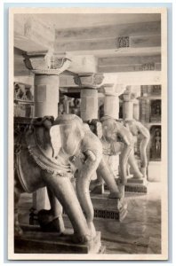 c1930's Temple Hathikhana Elephant Mt. Abu Rajastha India RPPC Photo Postcard