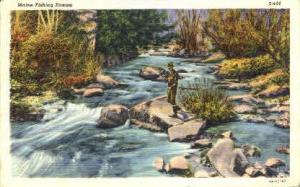 Maine Fishing Stream Misc ME Postal Used Unknown