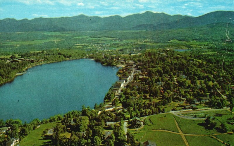 Vintage Postcard Lake Placid Year Round Vacationland Mirror Lake New York NY