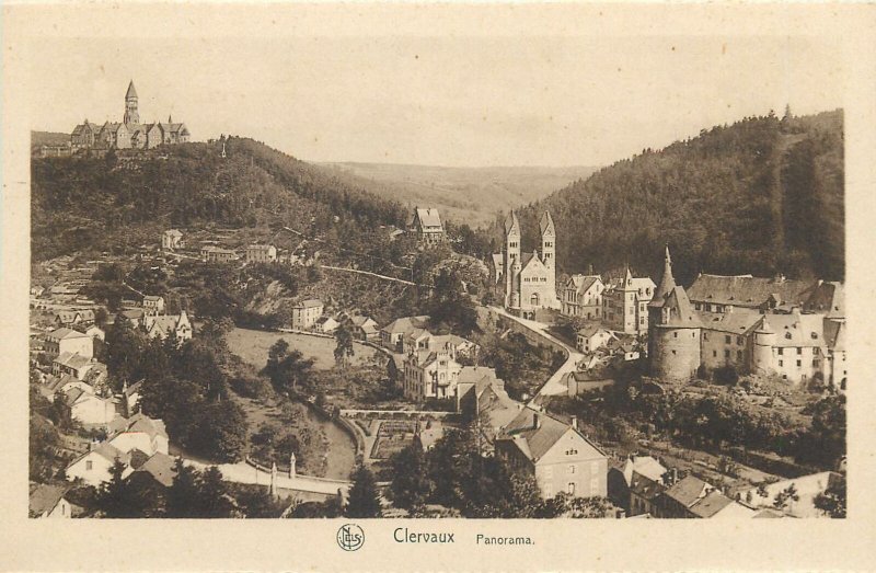 Postcard Luxembourg Clervaux panorama
