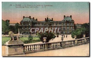 Old Postcard The Paris Palace and Luxembourg Gardens