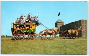 ANGOLA, IN Indiana ~ Roadside STAGECOACH Bucks Lake Ranch c1950s  Postcard