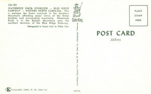 Vintage Postcard Waterrock Knob Overlook Blue Ridge Parkway Western NC