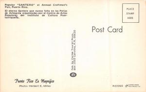 POPULAR SANTERO AT ANNUAL CRAFTMAN'S FAIR PUERTO RICO POSTCARD c1960s