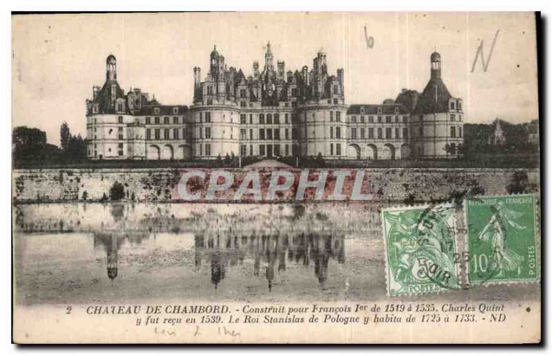 Postcard Old Chateau of Chambord built for Francois I