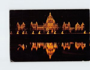 Postcard Night Lights on the Parliament Buildings, Victoria, Canada