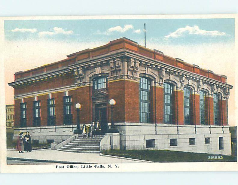 W-border POST OFFICE SCENE Little Falls - Near Herkimer New York NY AF1090