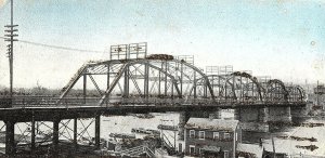 C.1906 Mica Blue Sky Bridge Over Lehigh River Allentown, PA Postcard P134