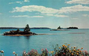 ME, Maine  LINEKIN BAY~Boothbay Harbor Region SMALL ISLANDS 1965 Chrome Postcard