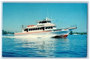 1985 Fish The Mystery Largest Deep Sea Party Boat Portland Maine Vintage Postcar