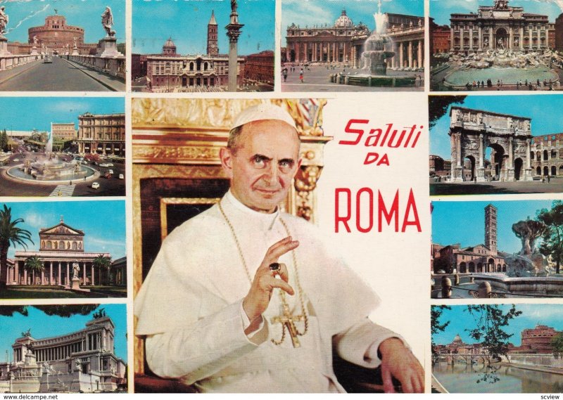 POPE , Saluti Da ROMA , Italy , 1966