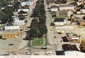 Canada New Brunswick Grand Falls Broadway Street Main Business Area Aerial View